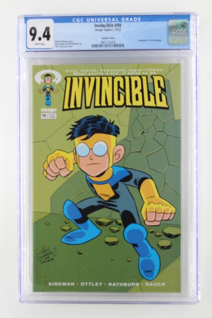 Invincible #98 - Image 2012 CGC 9.4 Invincible #1 cover homage. Variant