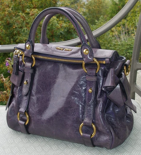 Authentic Miu Miu Prada Vitello Lux Vitello Mini Bow Handbag Bag $1450 RTL