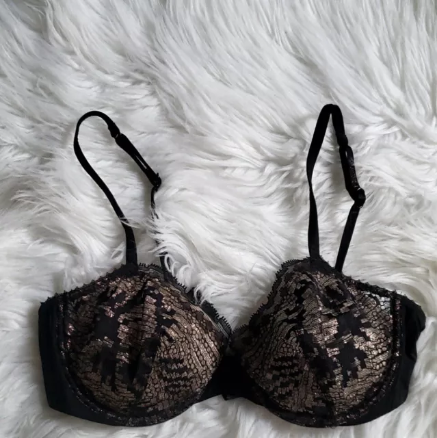 La Perla Bra 34B Black/pink  Lace Underwire.  F