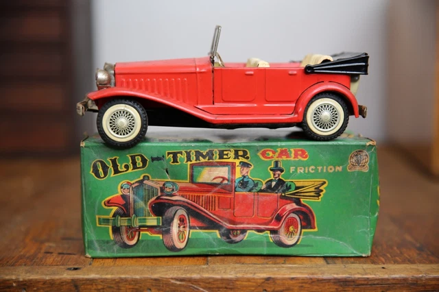ynh OLD TOY TIN TOYS NOMURA MADE IN JAPAN FIRST OLD TIMER NO MISTERY