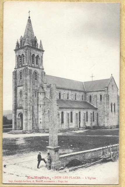 58 - CPA DUN-LES-PLACES - L'Église - Duciel éditeur - Animée - En Morvan