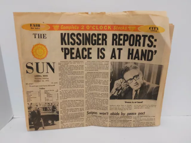 Vietnam Peace Talks 1972 Henry Kissinger "Peace Is at Hand" Jane Fonda Reagan