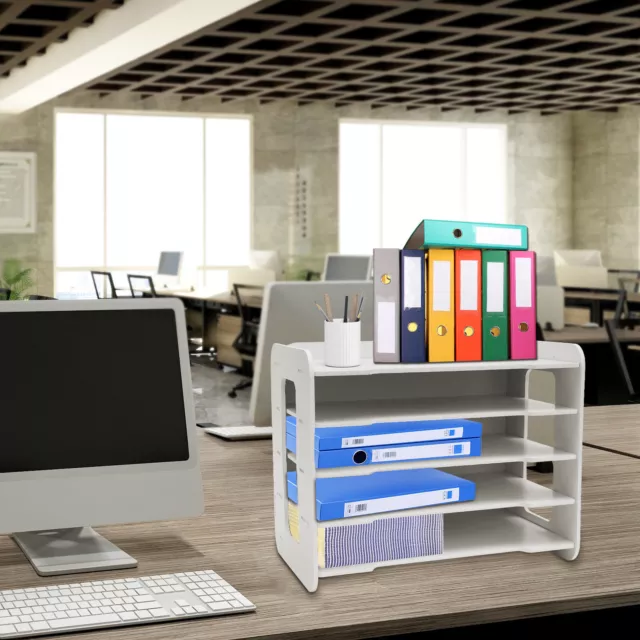 5-Tier Stackable Letter Tray Office Desk Paper Document Organizer File Trays New