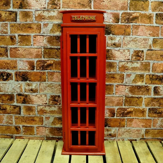 Retro Style London Telephone box - Cd Dvd storage cabinet Solid Wood Handmade 2