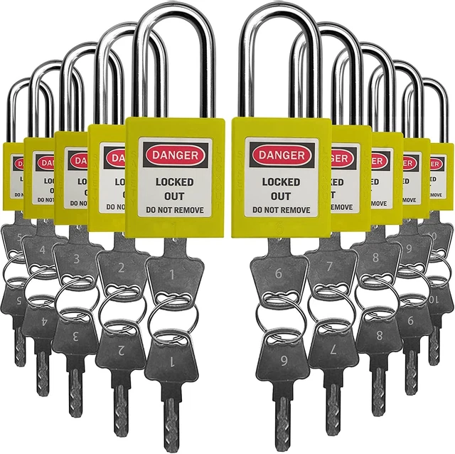 LOCKOUT TAGOUT LOCKS Safe Padlock 10 PCS With Number Yellow NEW $84.34 ...