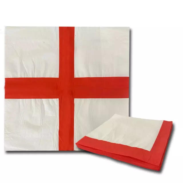 20pk ENGLAND PAPER NAPKINS St George  Dinner BBQ Party Tableware Serviette UK