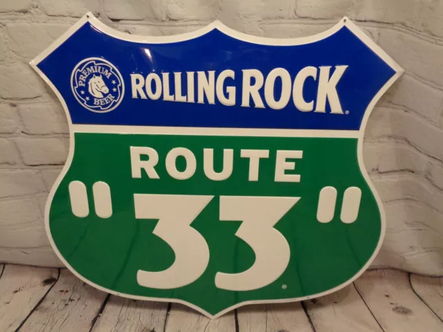 Rolling Rock Beer Sign Route 33 Tin Metal Sign Premium Beer