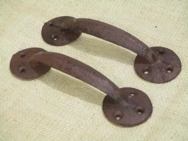 2 Cast Iron Antique Style Barn Handles Gate Pull Shed Door Handles Rustic Iron