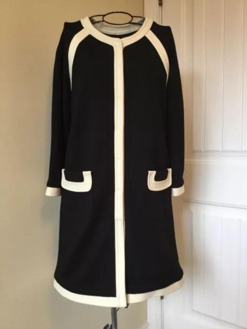 BETSEY JOHNSON black/ white lined blazer, Size S.