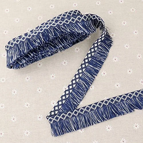6-Yard Fringe Trim & Tassel Trim for Decorative Crafts, Curtain & Pillow, Blue