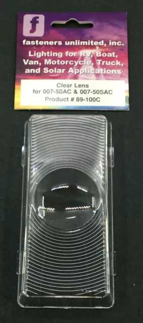 Fasteners Unlimited 89-100C Replacement Clear Light Lens Porch Light Rv, Camper