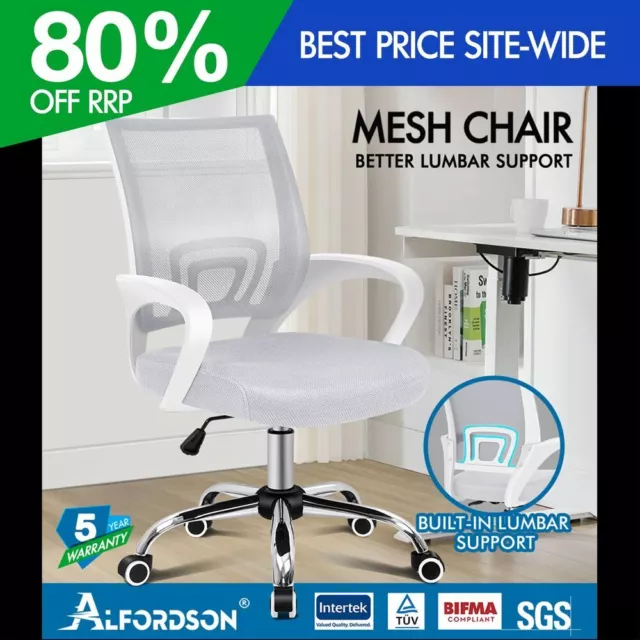 ALFORDSON Mesh Office Chair Executive Gaming Computer Racing Work Seat White