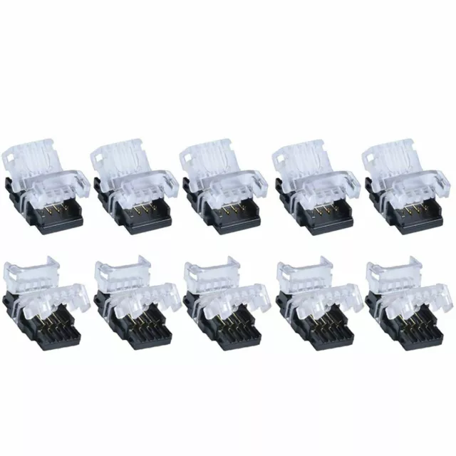 10MM LED Strip Light Connector 4 Pin for 5050 SMD RGB Waterproof LED  10 Pack