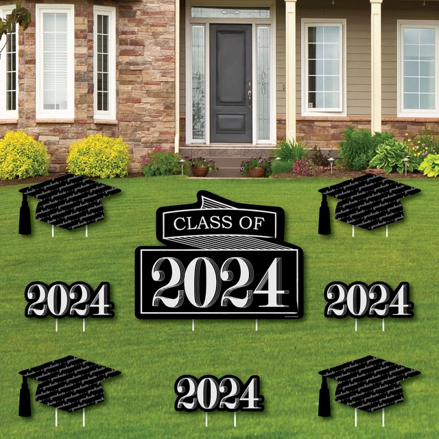 GRADUATION CHEERS Outdoor Lawn Decor 2024 Party Yard Signs Set of