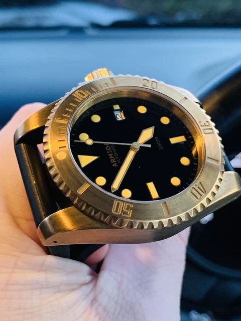 Armida A8 300 Meters Brass Divers Watch NH35 Automatic Movement 2