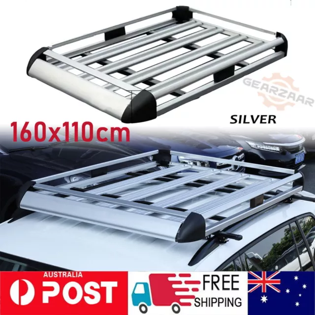 160cm Aluminium Alloy Car 4WD 4x4 Roof Rack Basket Cargo Luggage Carrier Box Bar