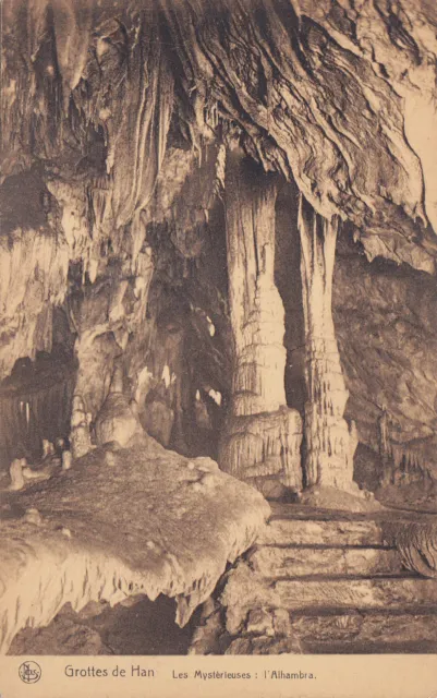 Les Mystérieuses l'Alhambra Grottes de HAN-SUR-LESSE Belgique 1927 Carte Postale