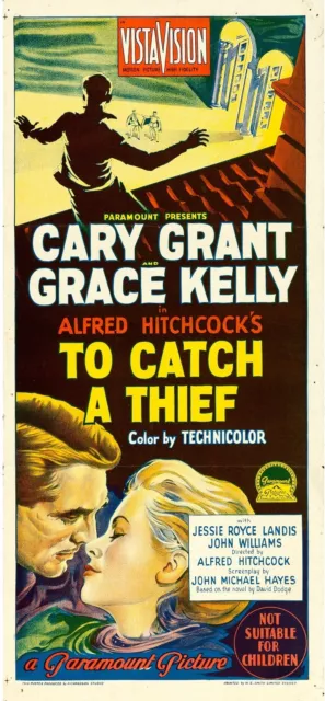 TO CATCH A THIEF 1955 Australian daybill poster print 30x13.5" Hitchcock FREEP&P