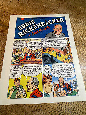 Vintage Eddie Rickenbacker -American Magazine Color Supplement - 11 X 8 1/2