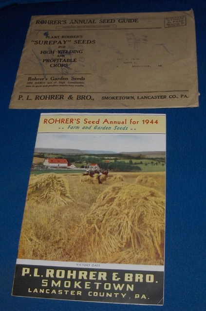 P L Rohrer Farm & Victory Garden Seeds Catalog 1944 Smoketown PA  illustrations