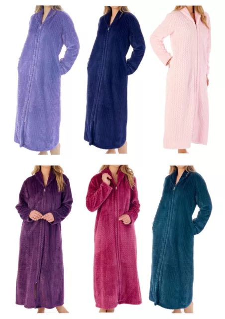 Amazon.com: tuduoms Full Length Fleece Robe for Womens Cozy Plush Long Warm  Zipper Lounger Bathrobe Sleepwear Pajamas Housecoat Nightgow Purple :  Clothing, Shoes & Jewelry
