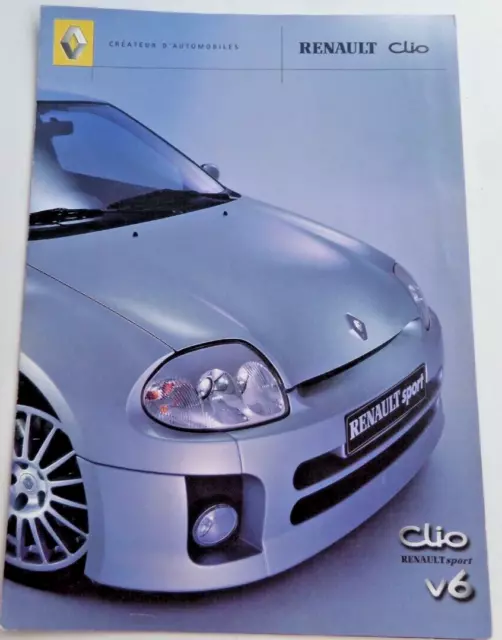 Renault Sport V6 Clio Sales Brochure Oct 2000 Hot Hatch  Pn 7001 380 462  Gift