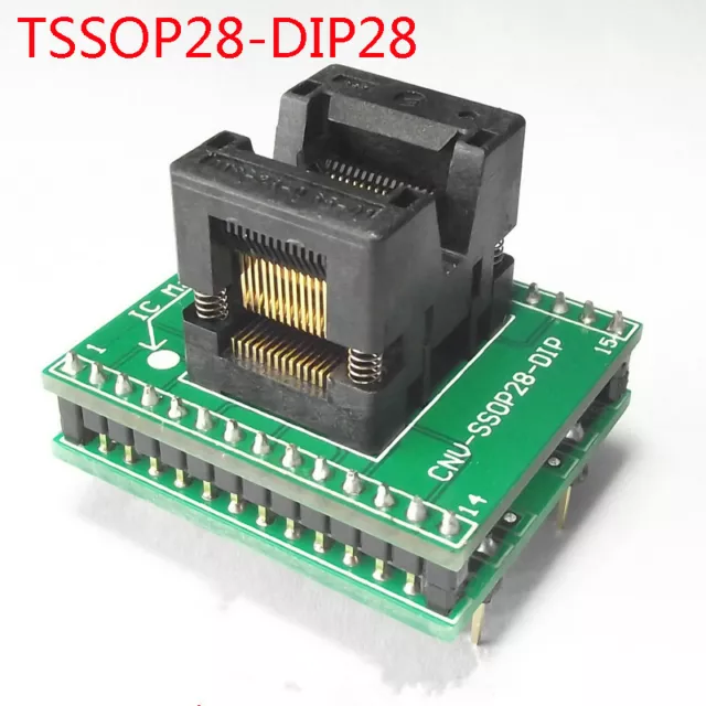 New SSOP28 TSSOP28 to DIP28 Pitch 0.65mm IC Programmer Adapter Test Socket