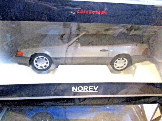 Mercedes Benz 500 SL 1989 Smoke Silver Metallic - Norev 1/18 Miniature Neuve