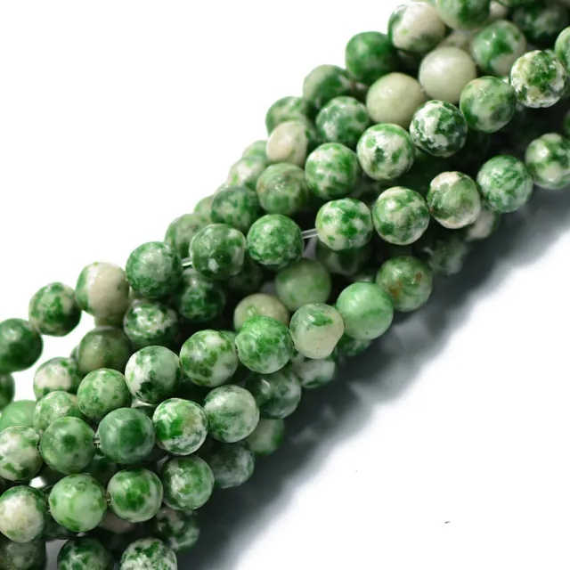 Rond 6mm Point Vert Jade Pierres Précieuses Perles En Vrac échouages ​​15