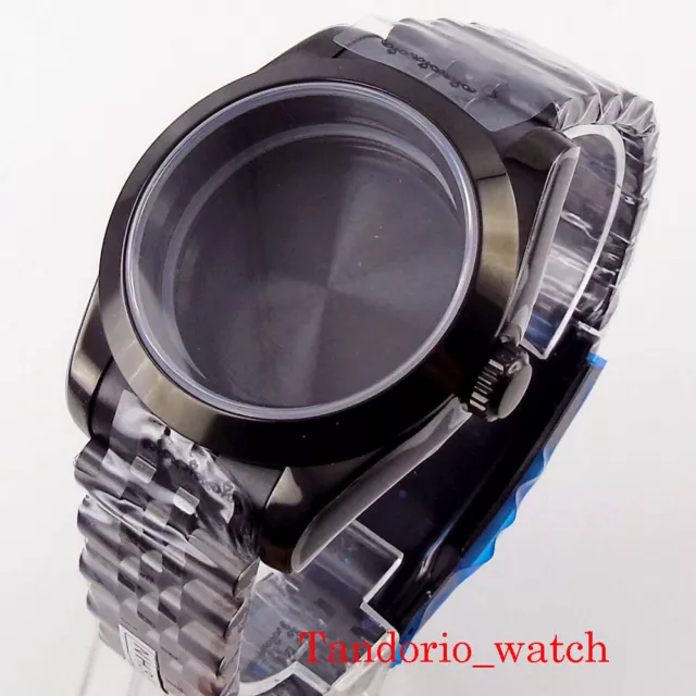 39/36mm Watch Case PVD Case For NH35 NH36 Movement Sapphire Glass Jubilee Strap