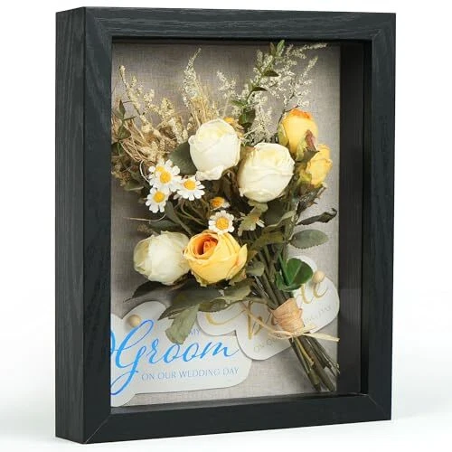 LOTFANCY SHADOW BOX Frame, 11x14 Black Display Case, Wooden Picture