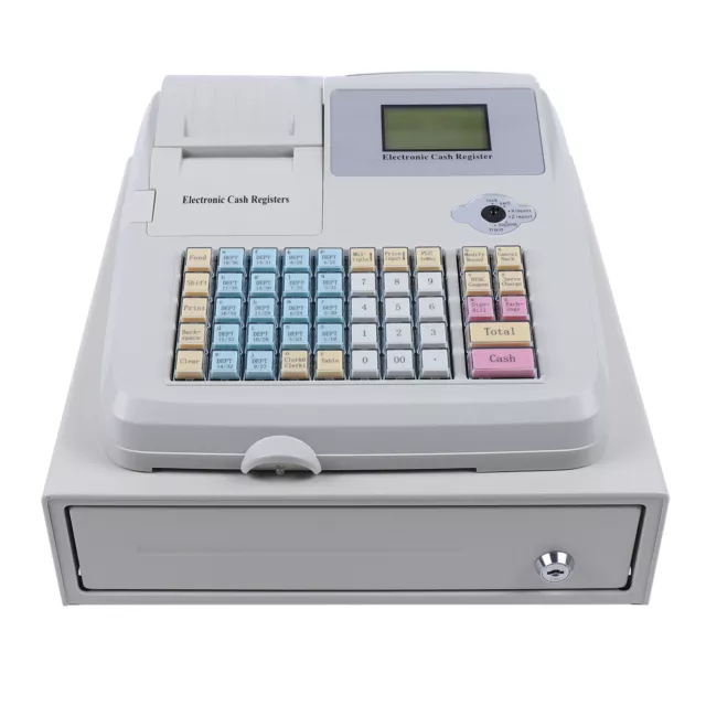 Electronic Cash Register 48 Keys POS System With Drawer Shop Supermarket Use