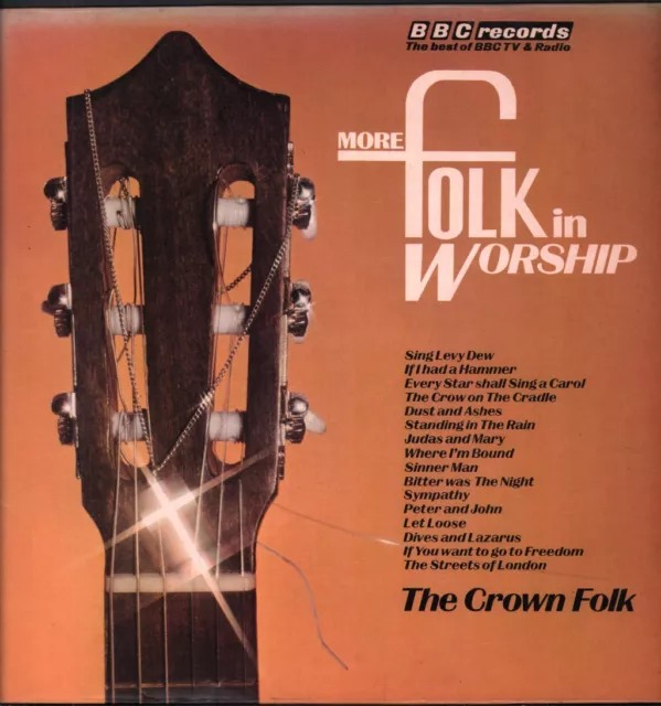 Crown Folk Folk In Worship LP vinyl UK Bbc 1974 - sleeve has discoloration