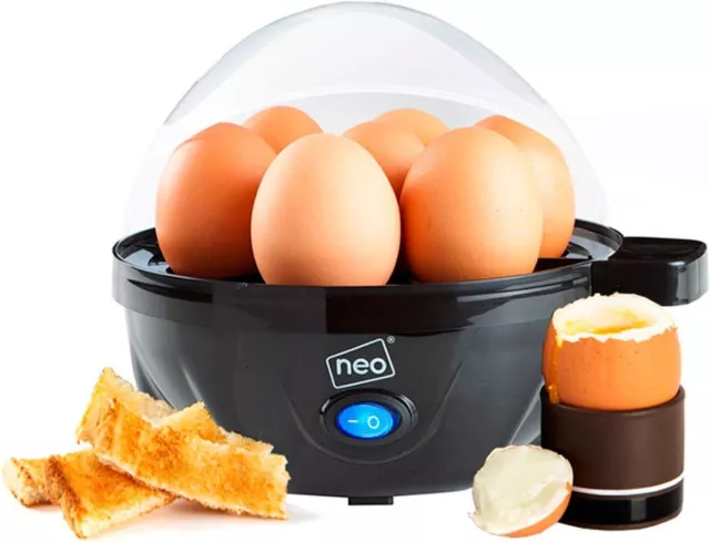 Neo Electric Stainless Steel Egg Cooker Boiler Lid Poacher Steamer & Omelette