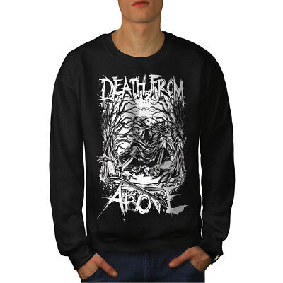 Wellcoda Death Reaper Goth Mens Sweatshirt, Horror Casual Pullover Jumper
