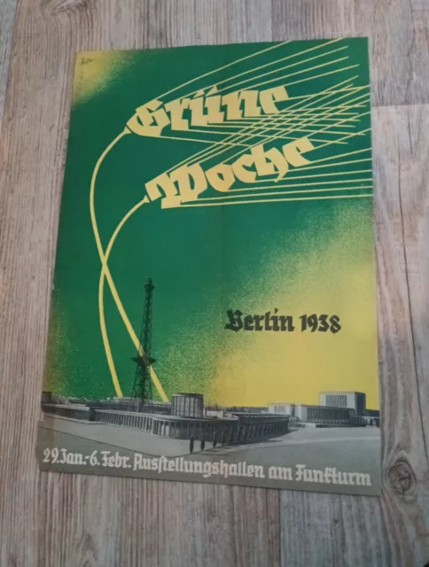 Prospekt Berlin Grüne Woche 1938 Landwirtschaft Bauern Schlepper Traktor 15