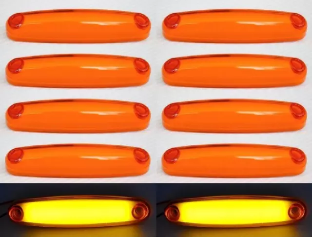 10 LED Orange Neon Side Marker Lights 12-24V Amber Lamps Truck Trailer Lorry Van