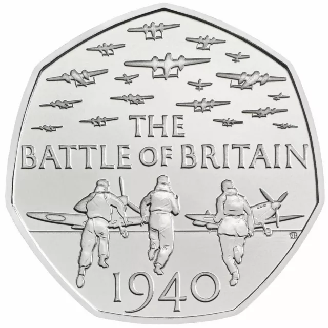 2015 Battle of Britain 1940 Spitfire Fifty Pence 50p Coin Good Circulated RARE