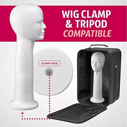 22'' Inch Styrofoam Wig Head Mannequins Manikin Stand Style Model & Display Wome 3