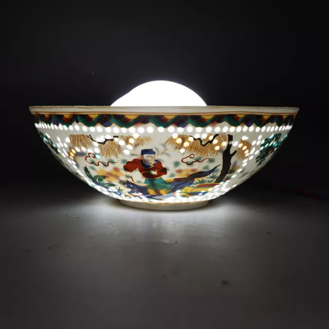 11.8"  China antique the ming dynasty Xiao He Chases Han Xin Big Bowl