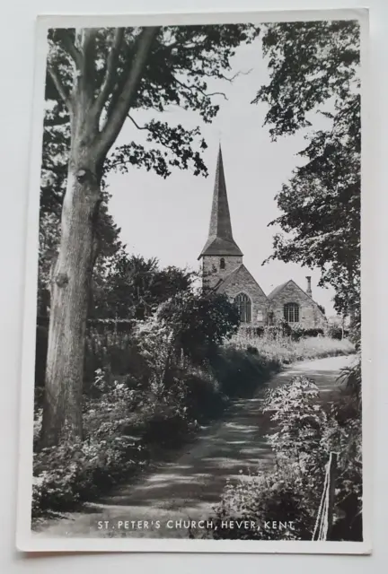 Vintage Unposted John Topham Ltd B&W RP Postcard - St Peters Church, Hever (b)