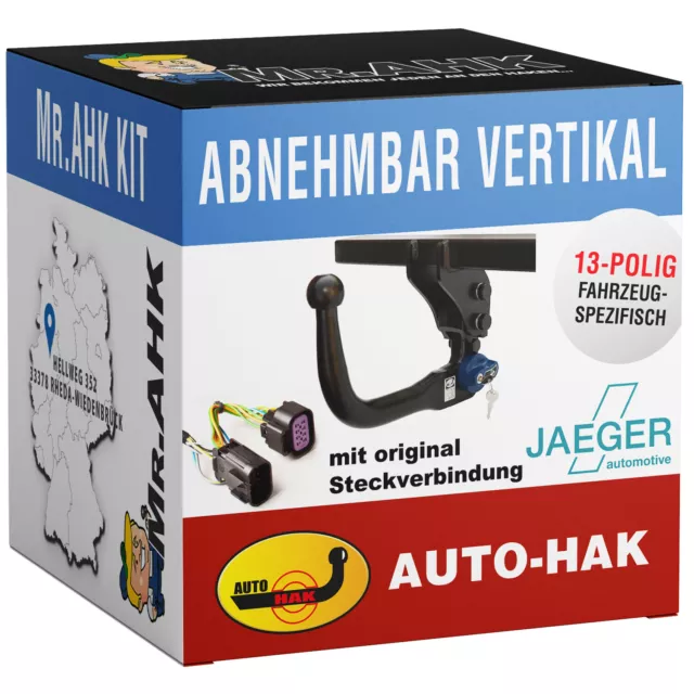 Für Opel Meriva A 03-10 AutoHak Anhängerkupplung abnehmbar ABE E-Satz 13pol AHK