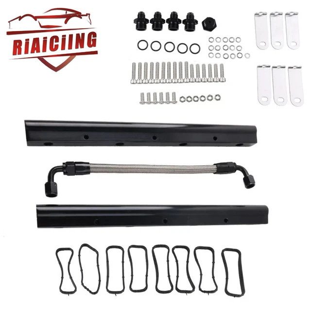Billet Fuel Rail Kit for LS LS1 LS2 LS3 LS6 Intake Manifold Crossover Cable