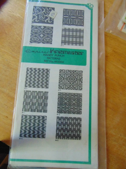 Juego de patrones de punzón prácticos Knitmaster para máquinas de guiado Std no 1004