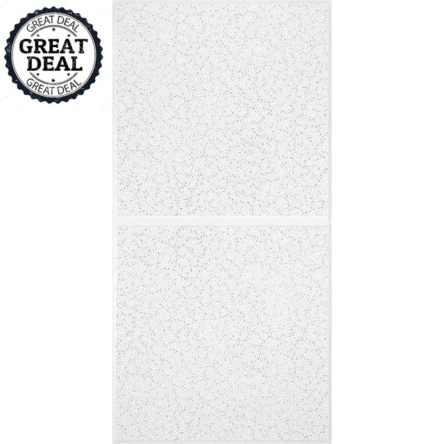Drop Ceiling Tile 2 ft. x 4 ft. Fiberboard Acoustic Tegular Edge 80 sq ft /Case