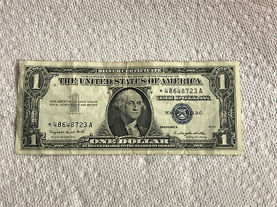 RARE Silver Certificate 1957A STAR Note - One Dollar - Ships PROMPTLY! See Pics