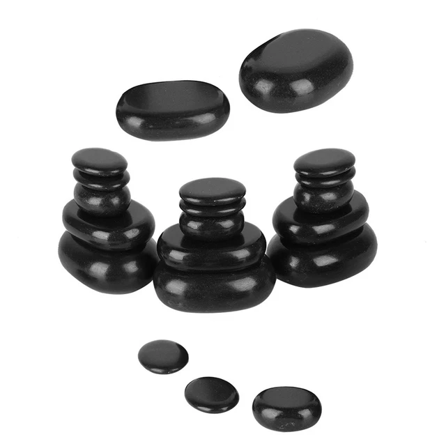 Herramientas de masaje 20 piezas/juego de piedras de masaje roca basalto basalto lava natural spa caliente negro