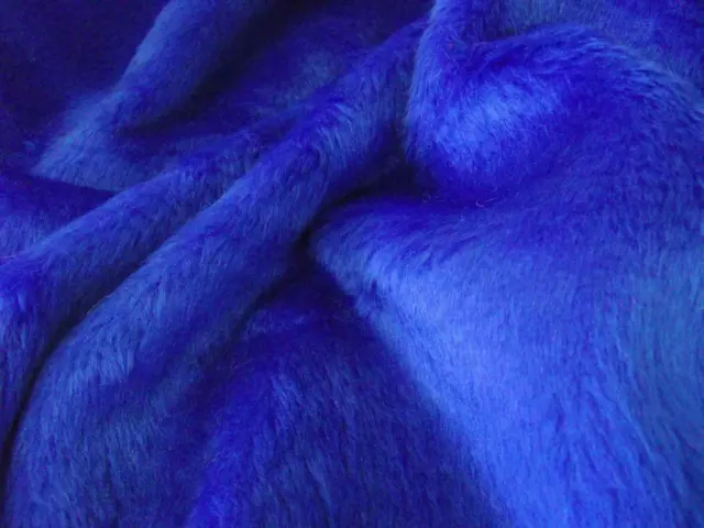SHORT PLUSH Care Bear Faux Fur Fabric - ROYAL BLUE