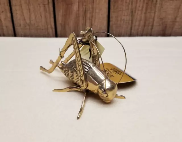 NEW Charles Dickens Cricket on the Hearth SOLID BRASS GATCO Cricket 5”L Figurine