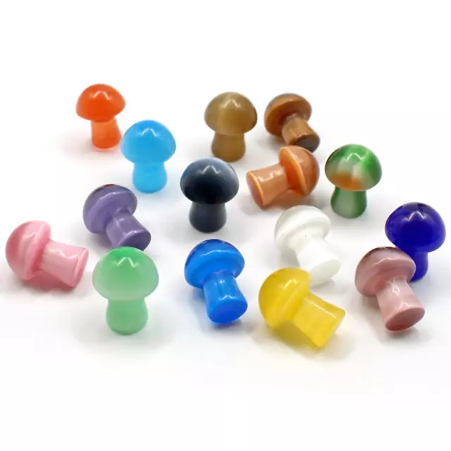 Mini Mushroom Natural Crystal Carving Quartz Massage Healing Reiki Stone Decor.